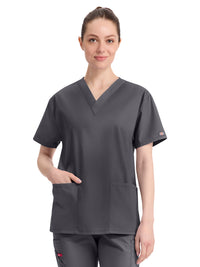 Women's 3-Pocket V-Neck Top - 86706 - Pewter