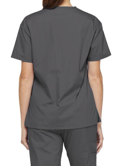 Women's 2-Pocket V-Neck Scrub Top - 86706 - Pewter