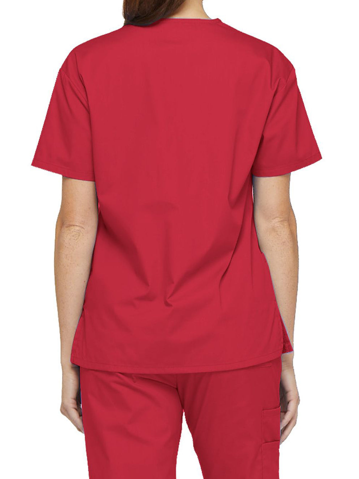 Women's 2-Pocket V-Neck Scrub Top - 86706 - Red