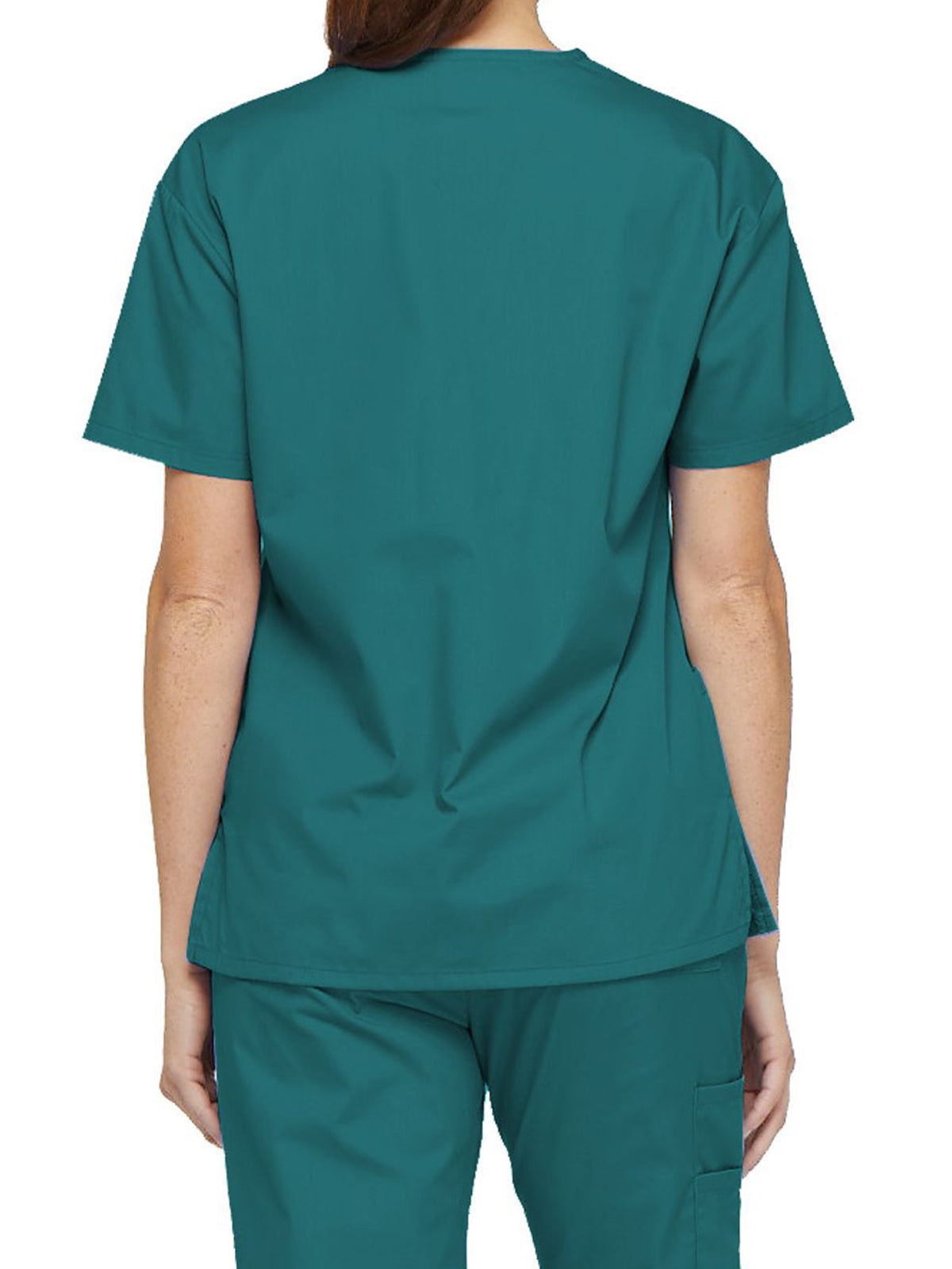 Women's 2-Pocket V-Neck Scrub Top - 86706 - Teal Blue