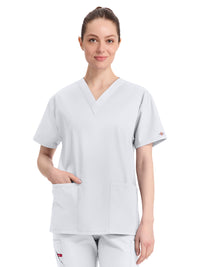 Women's 3-Pocket V-Neck Top - 86706 - White