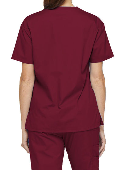 Women's 2-Pocket V-Neck Scrub Top - 86706 - Wine