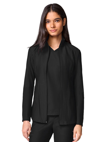 Women's 2-Pocket Full Zip Jacket - CK00032 - Black