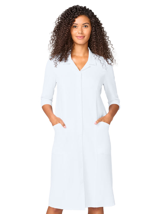 Women's 2-Pocket 3/4 Sleeve Dress - CK00046 - White