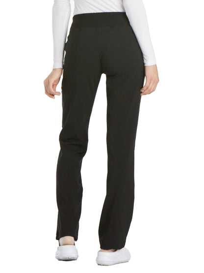 Women's 4-Pocket Mid Rise Scrub Pant - CK002 - Black