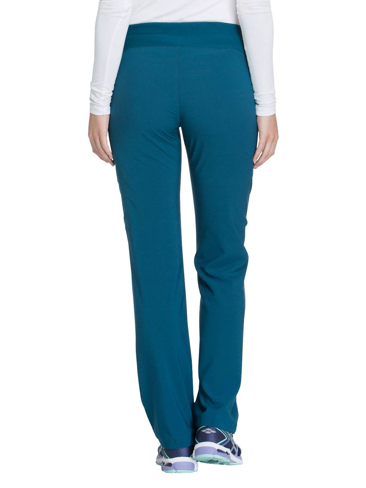 Women's 4-Pocket Mid Rise Scrub Pant - CK002 - Caribbean Blue