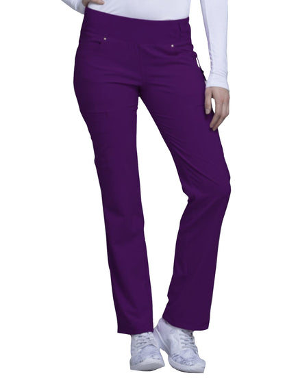 Women's 4-Pocket Mid Rise Scrub Pant - CK002 - Eggplant