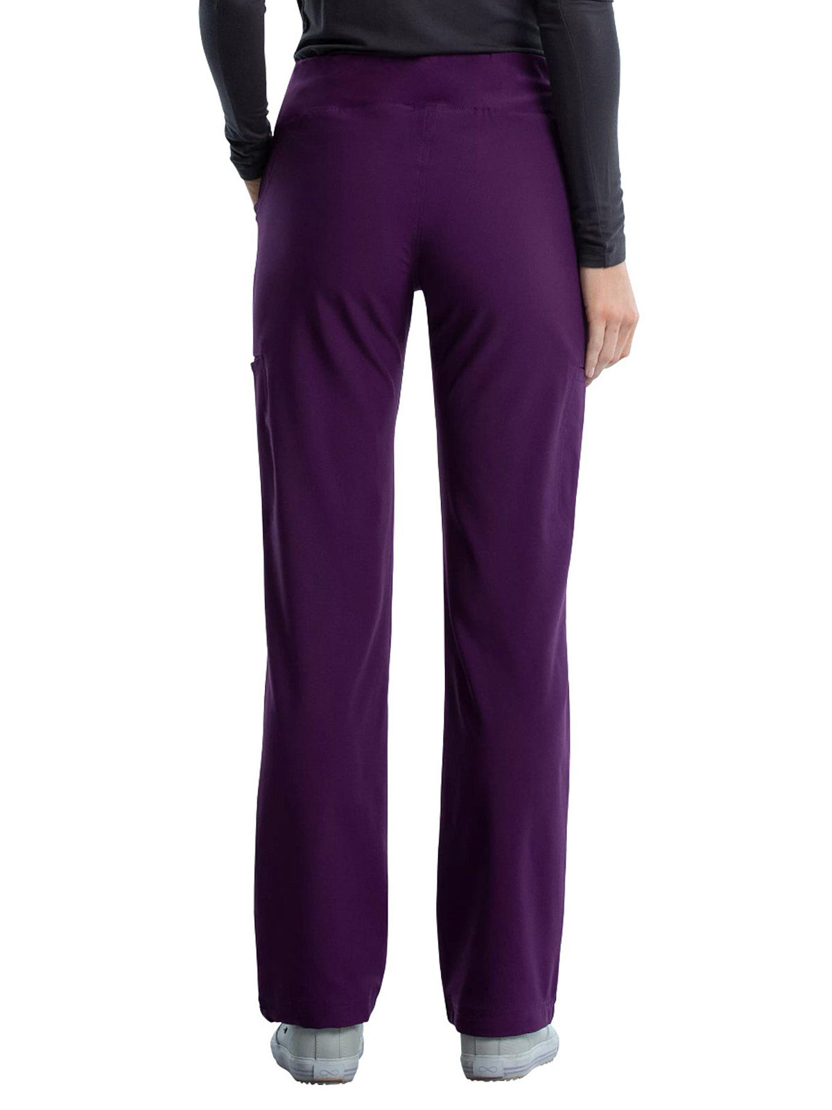 Women's 4-Pocket Mid Rise Scrub Pant - CK002 - Eggplant