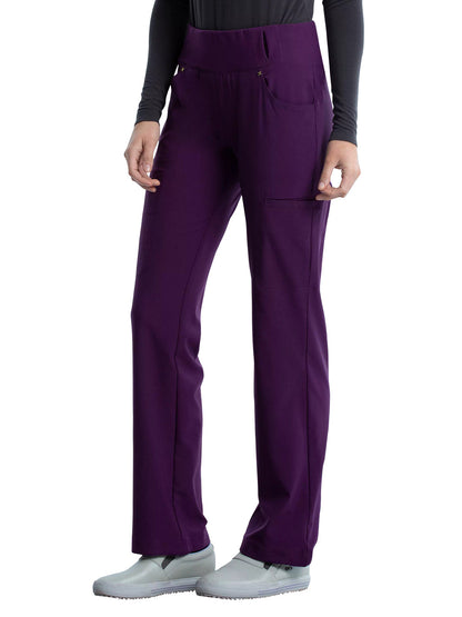 Women's 4-Pocket Mid Rise Scrub Pant - CK002 - Eggplant