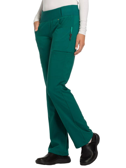 Women's 4-Pocket Mid Rise Scrub Pant - CK002 - Hunter Green