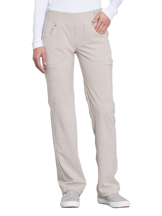 Women's 4-Pocket Mid Rise Scrub Pant - CK002 - Khaki