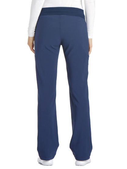 Women's 4-Pocket Mid Rise Scrub Pant - CK002 - Navy