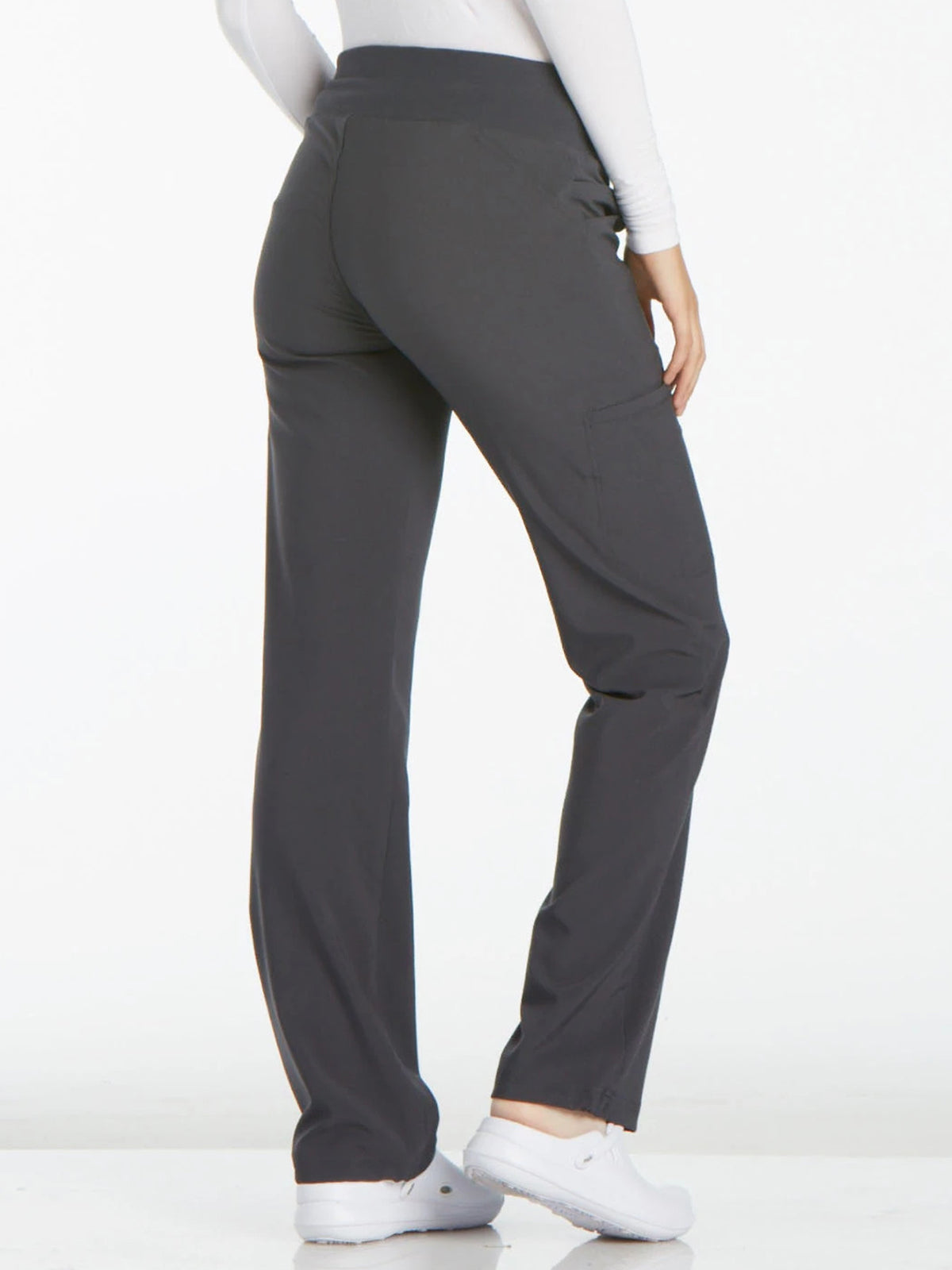 Women's 4-Pocket Mid Rise Scrub Pant - CK002 - Pewter