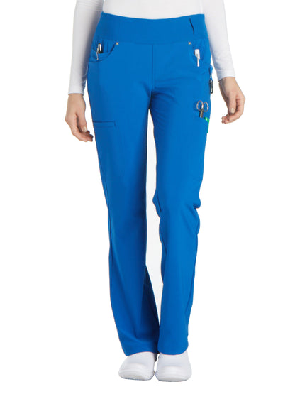 Women's 4-Pocket Mid Rise Scrub Pant - CK002 - Royal