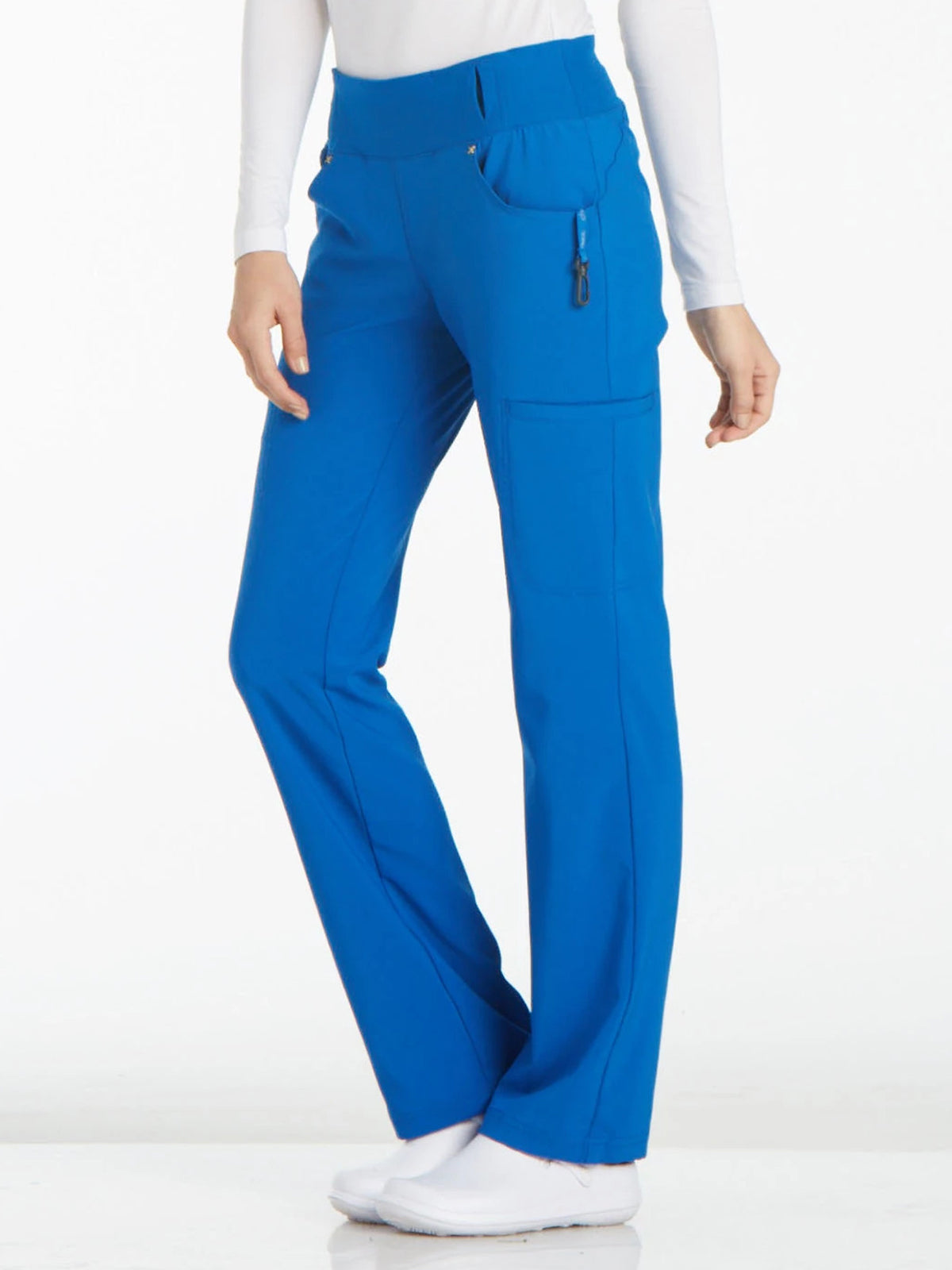 Women's 4-Pocket Mid Rise Scrub Pant - CK002 - Royal