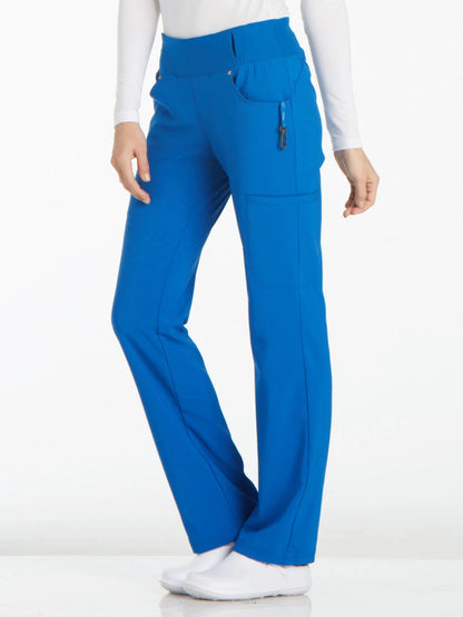 Women's 4-Pocket Mid Rise Scrub Pant - CK002 - Royal