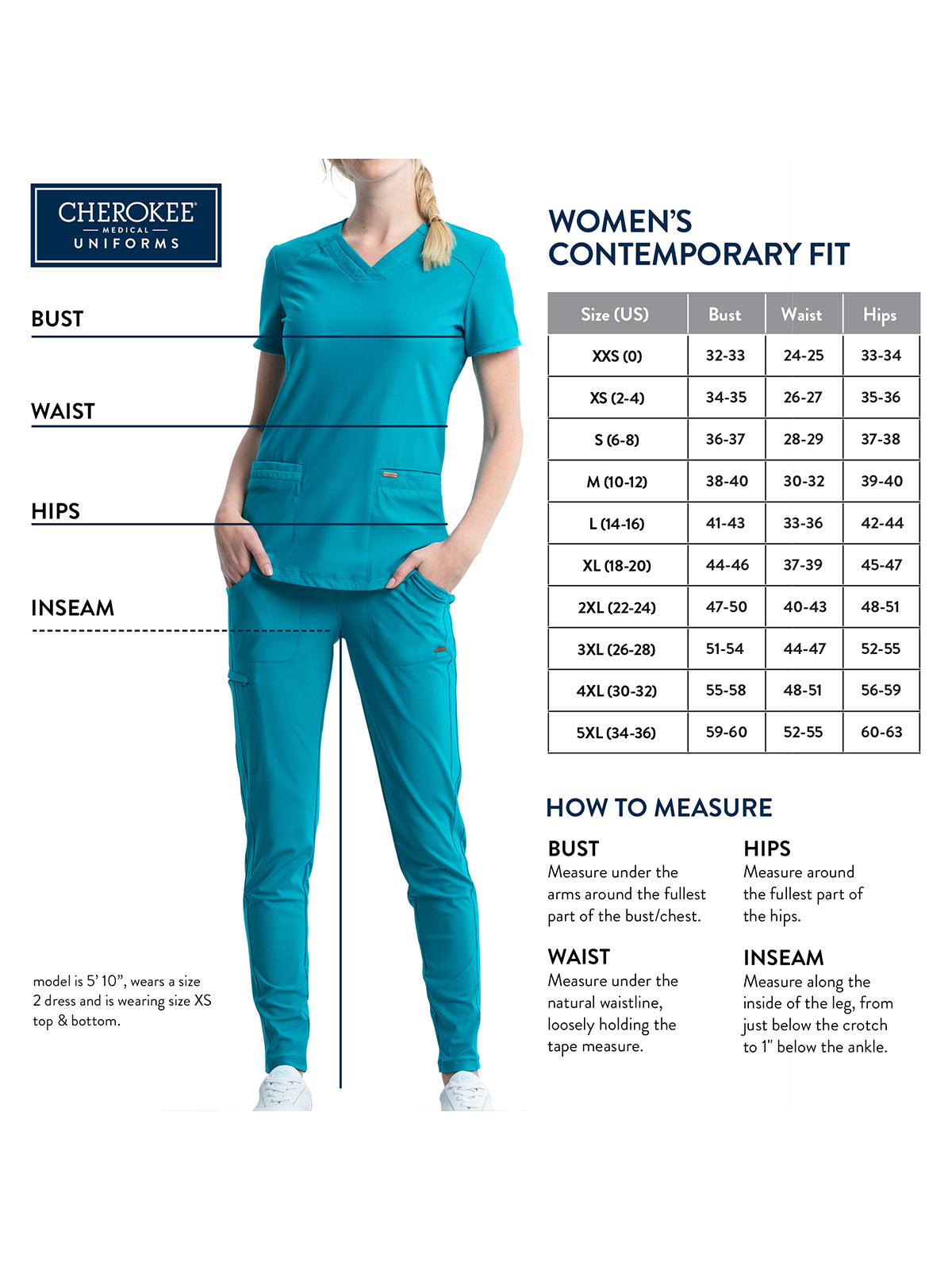 Women's 4-Pocket Mid Rise Scrub Pant - CK002 - Turquoise