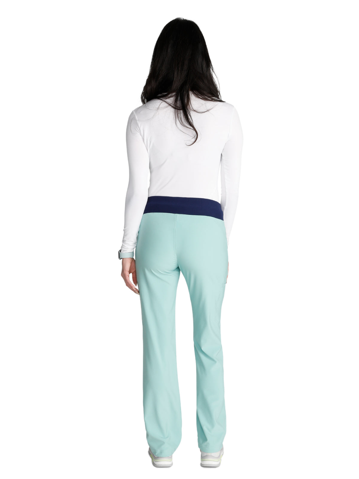 Women's 4-Pocket Mid Rise Scrub Pant - CK002 - Soft Sea