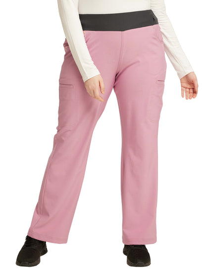 Women's 4-Pocket Mid Rise Scrub Pant - CK002 - Spring Iris