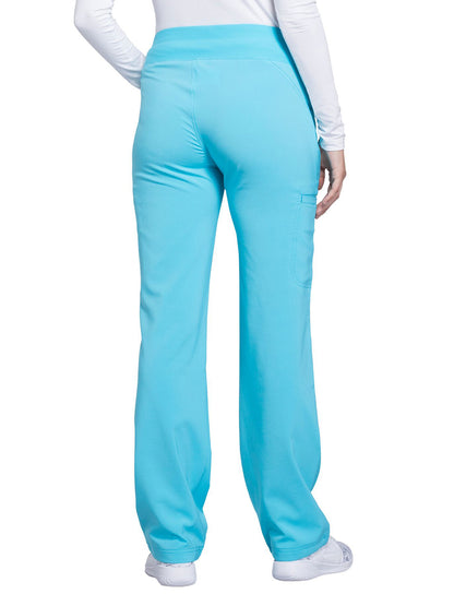 Women's 4-Pocket Mid Rise Scrub Pant - CK002 - Turquoise