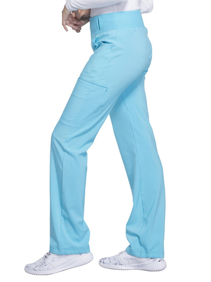 Women's 4-Pocket Mid Rise Scrub Pant - CK002 - Turquoise