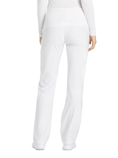 Women's 4-Pocket Mid Rise Scrub Pant - CK002 - White