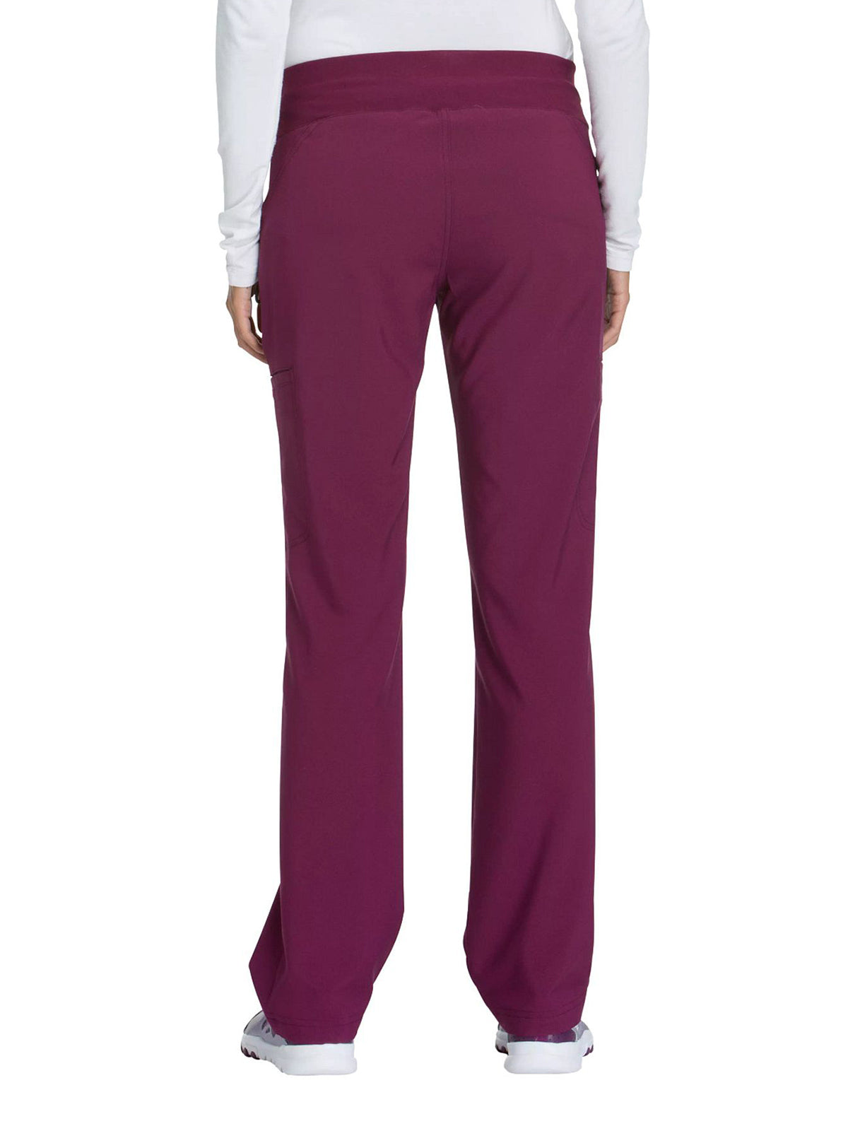 Women's 4-Pocket Mid Rise Scrub Pant - CK002 - Wine