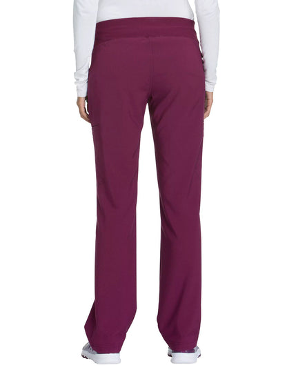 Women's 4-Pocket Mid Rise Scrub Pant - CK002 - Wine