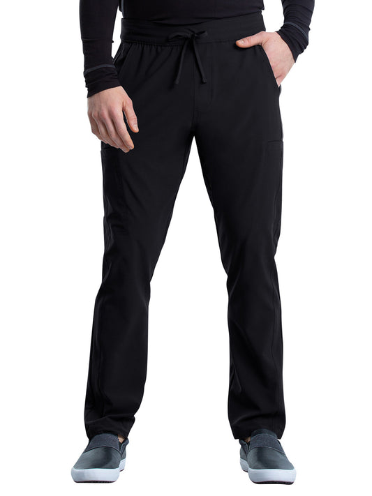 Men's 7 Pocket Tapered Leg Drawstring Cargo Pant - CK006 - Black