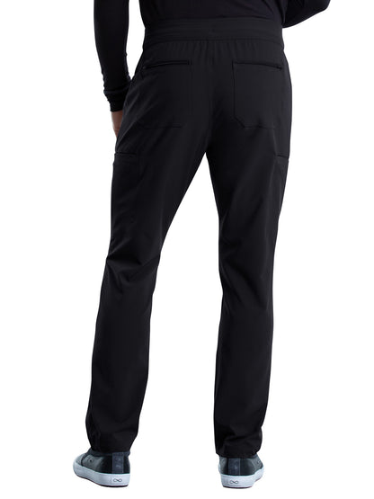 Men's 7 Pocket Tapered Leg Drawstring Cargo Pant - CK006 - Black