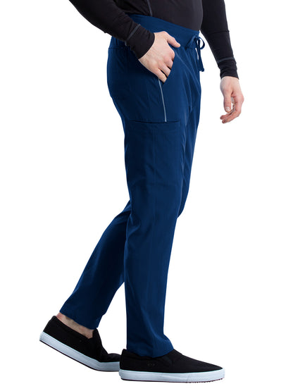 Men's 7 Pocket Tapered Leg Drawstring Cargo Pant - CK006 - Navy