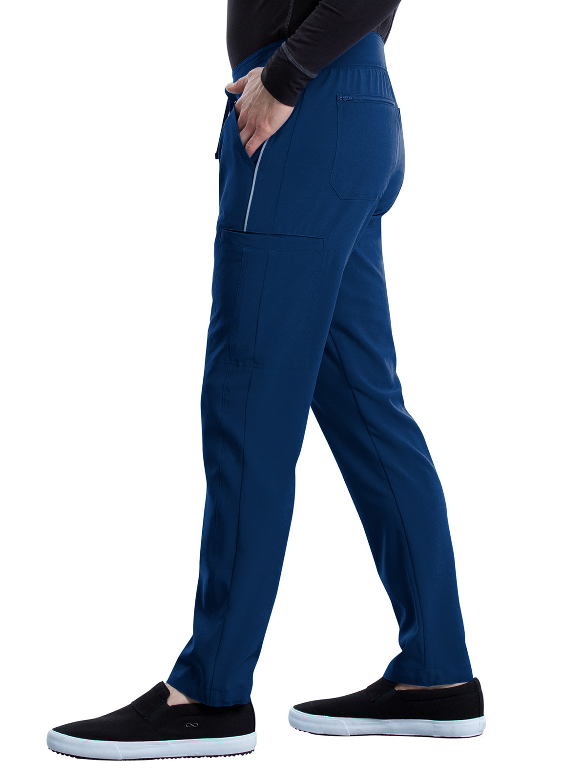 Men's 7 Pocket Tapered Leg Drawstring Cargo Pant - CK006 - Navy