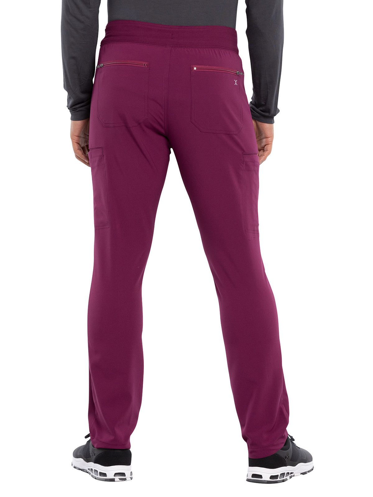 Men's 7 Pocket Tapered Leg Drawstring Cargo Pant - CK006 - Wine