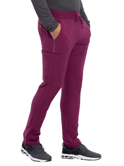 Men's 7 Pocket Tapered Leg Drawstring Cargo Pant - CK006 - Wine