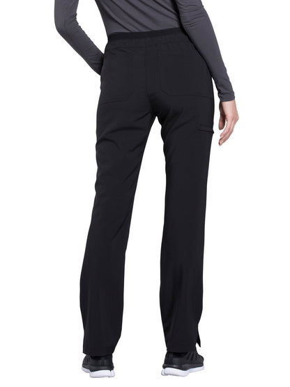 Women's Mid Rise Tapered Leg Drawstring Pant - CK010 - Black