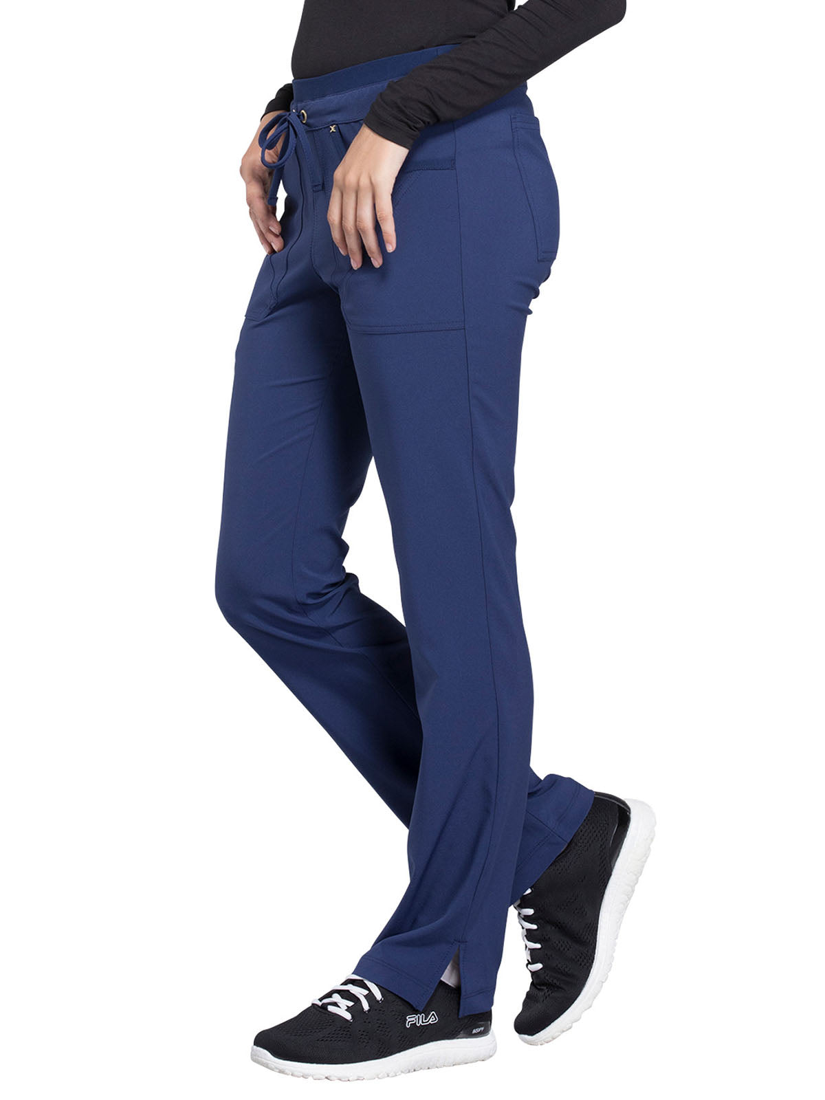 Women's Mid Rise Tapered Leg Drawstring Pant - CK010 - Navy