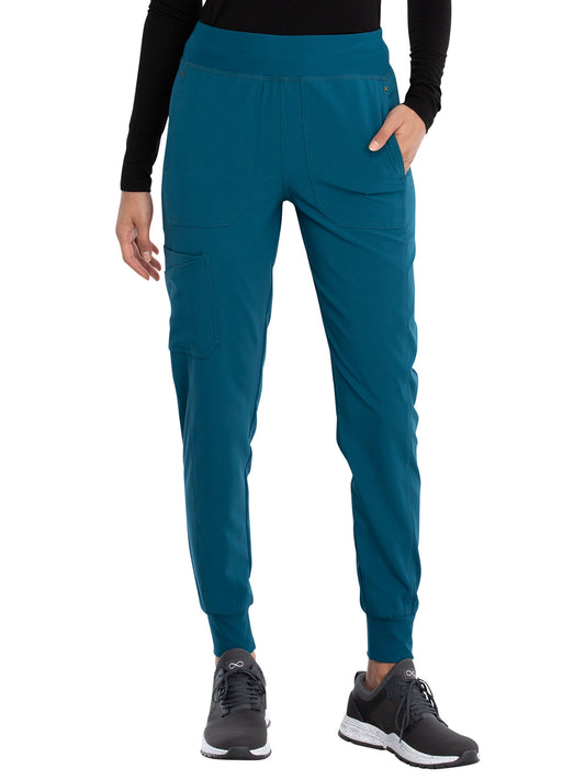 Women's 7-Pocket Mid Rise Jogger Pant - CK011 - Caribbean Blue