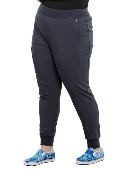 Women's 7-Pocket Mid Rise Jogger Pant - CK011 - Pewter