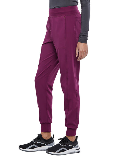 Women's 7-Pocket Mid Rise Jogger Pant - CK011 - Wine