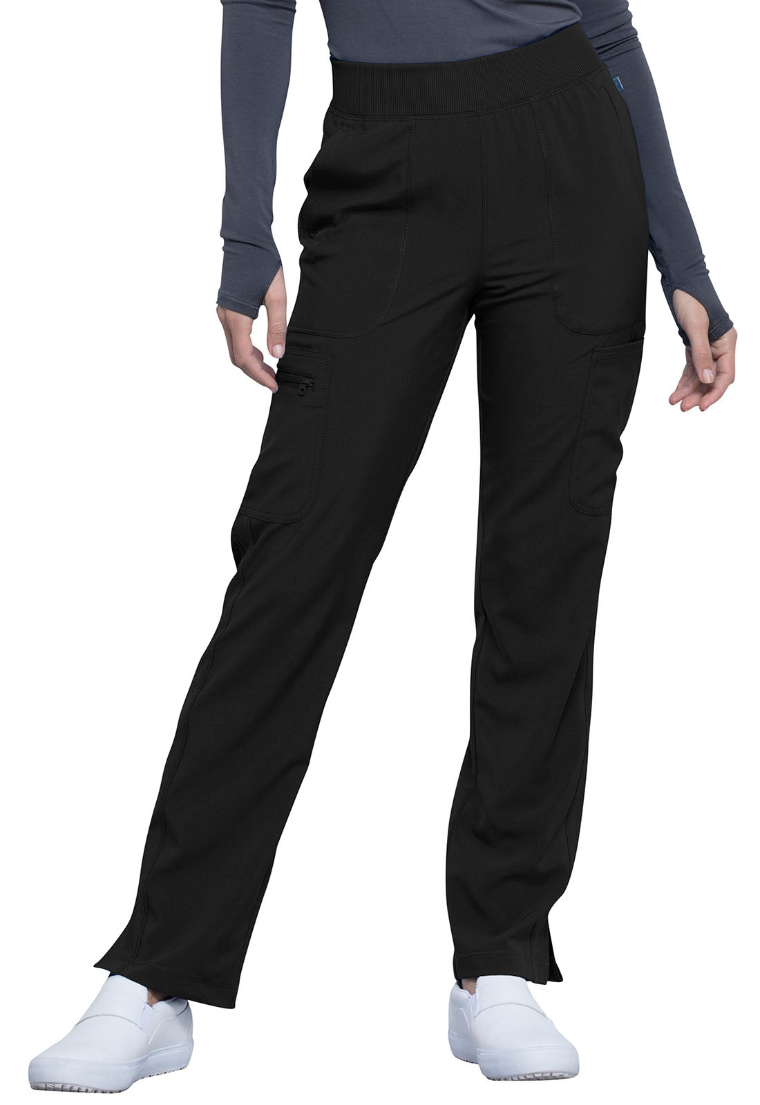 Women's Mid Rise Tapered Leg Scrub Pant - CK065A - Black