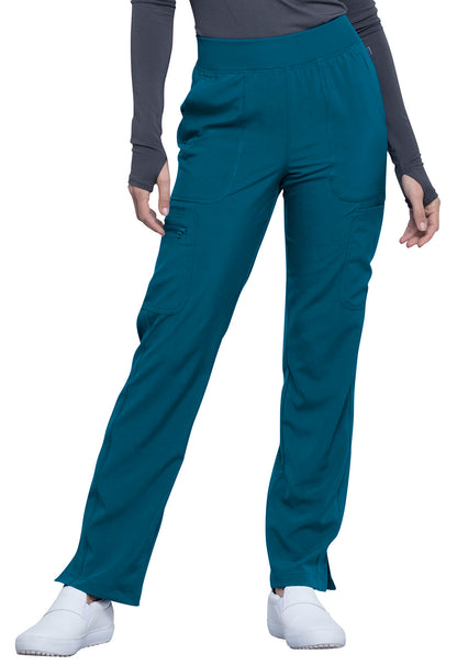 Women's Mid Rise Tapered Leg Scrub Pant - CK065A - Caribbean Blue