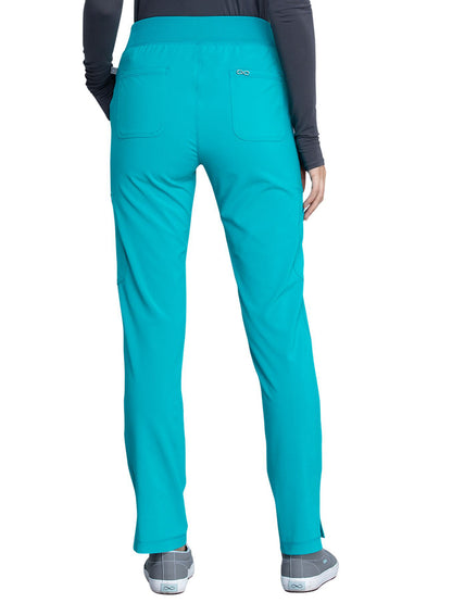 Women's Mid Rise Tapered Leg Scrub Pant - CK065A - Teal Blue