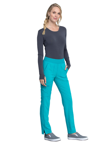 Women's Mid Rise Tapered Leg Scrub Pant - CK065A - Teal Blue