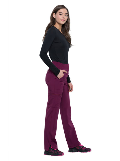 Women's Mid Rise Tapered Leg Scrub Pant - CK065A - Wine