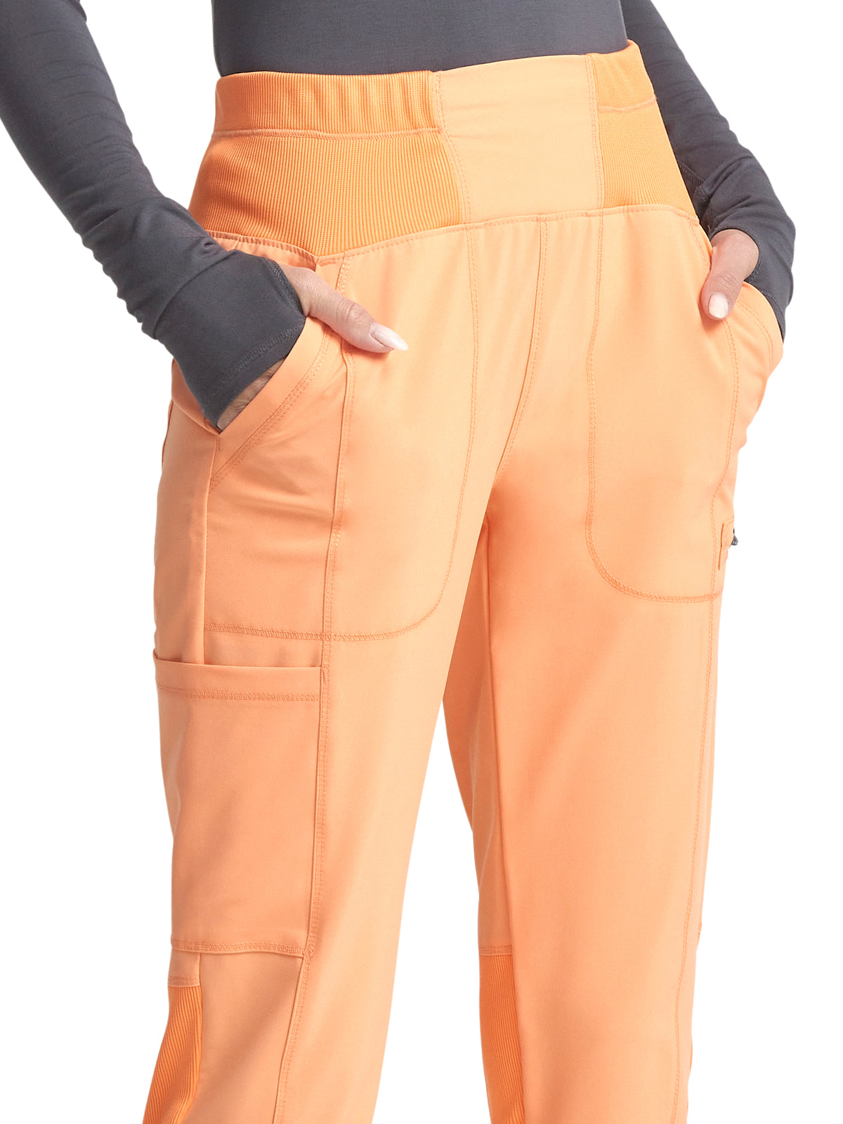 Women's High-Rise Skinny Leg Pant - CK067A - Peach Linen