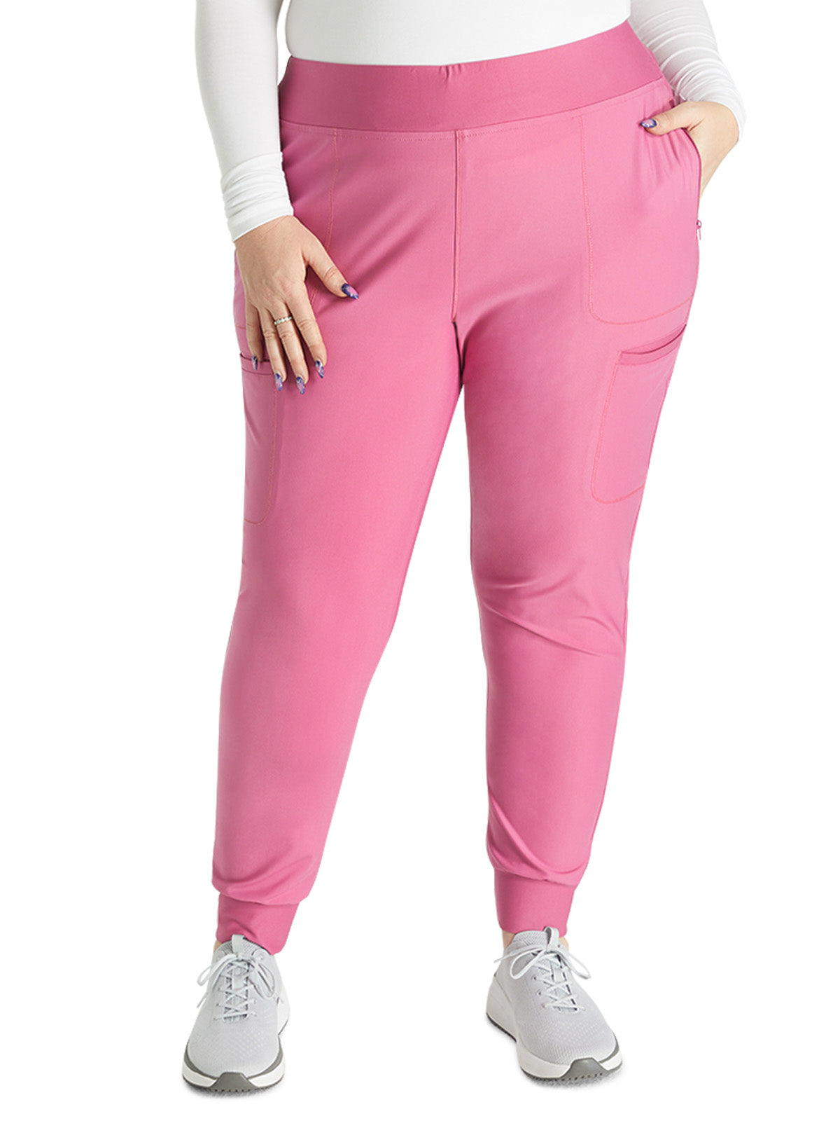 Women's Mid Rise Tapered Leg Drawstring Pant - CK092 - Blush Berry