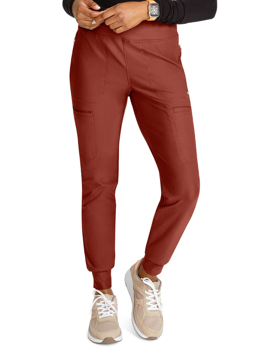 Women's Mid Rise Tapered Leg Drawstring Pant - CK092 - Masala