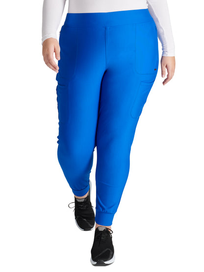 Women's Mid Rise Tapered Leg Drawstring Pant - CK092 - Royal