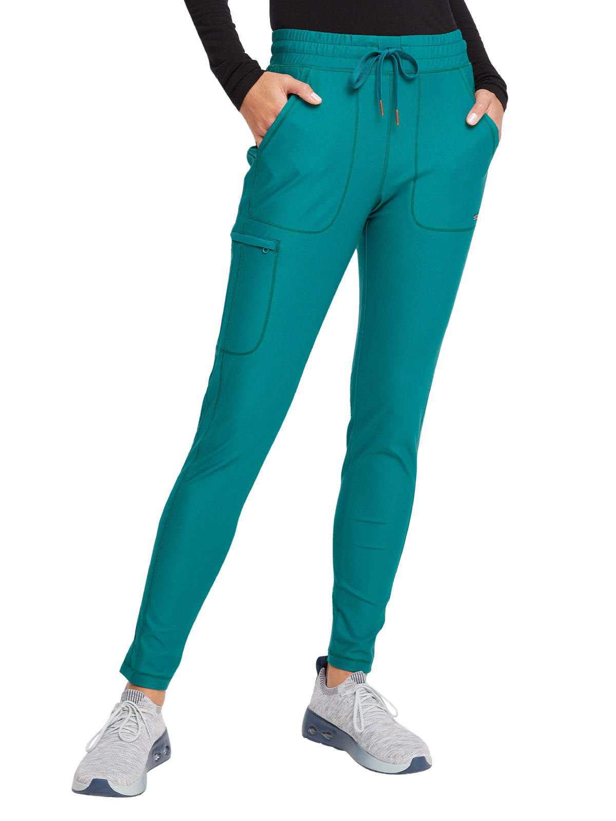 Women's 5 Pocket Tapered Leg Scrub Pant - CK095 - Hunter Green