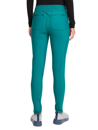 Women's 5 Pocket Tapered Leg Scrub Pant - CK095 - Hunter Green